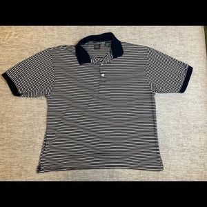 Hagger Golf men’s navy and khaki striped polo shirt size XL